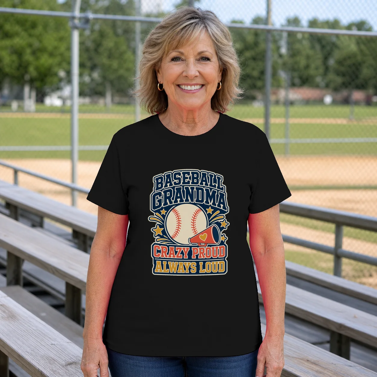 Baseball Grandma Crazy Proud Always Loud T-Shirt