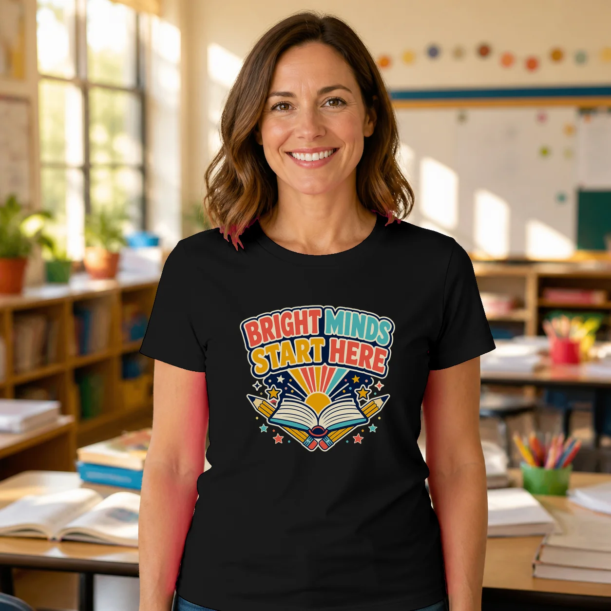 Bright Minds Start Here Teacher T-Shirt