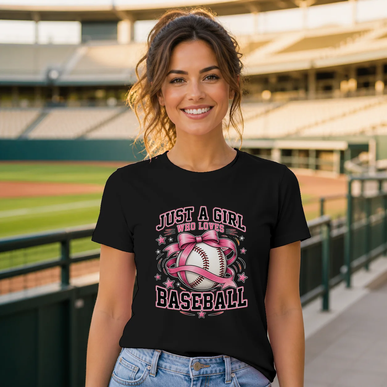 Just a Girl Who Loves Baseball Coquette T-Shirt