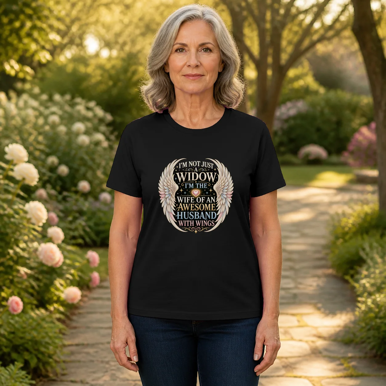 Awesome Husband With Wings Memorial T-Shirt