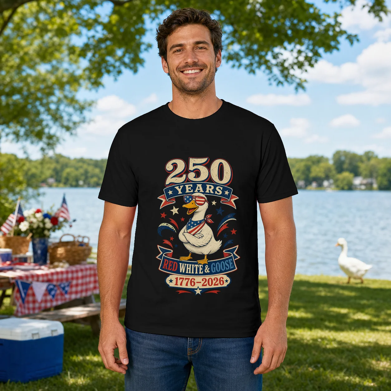 250 Years Red White And Goose - Shirt