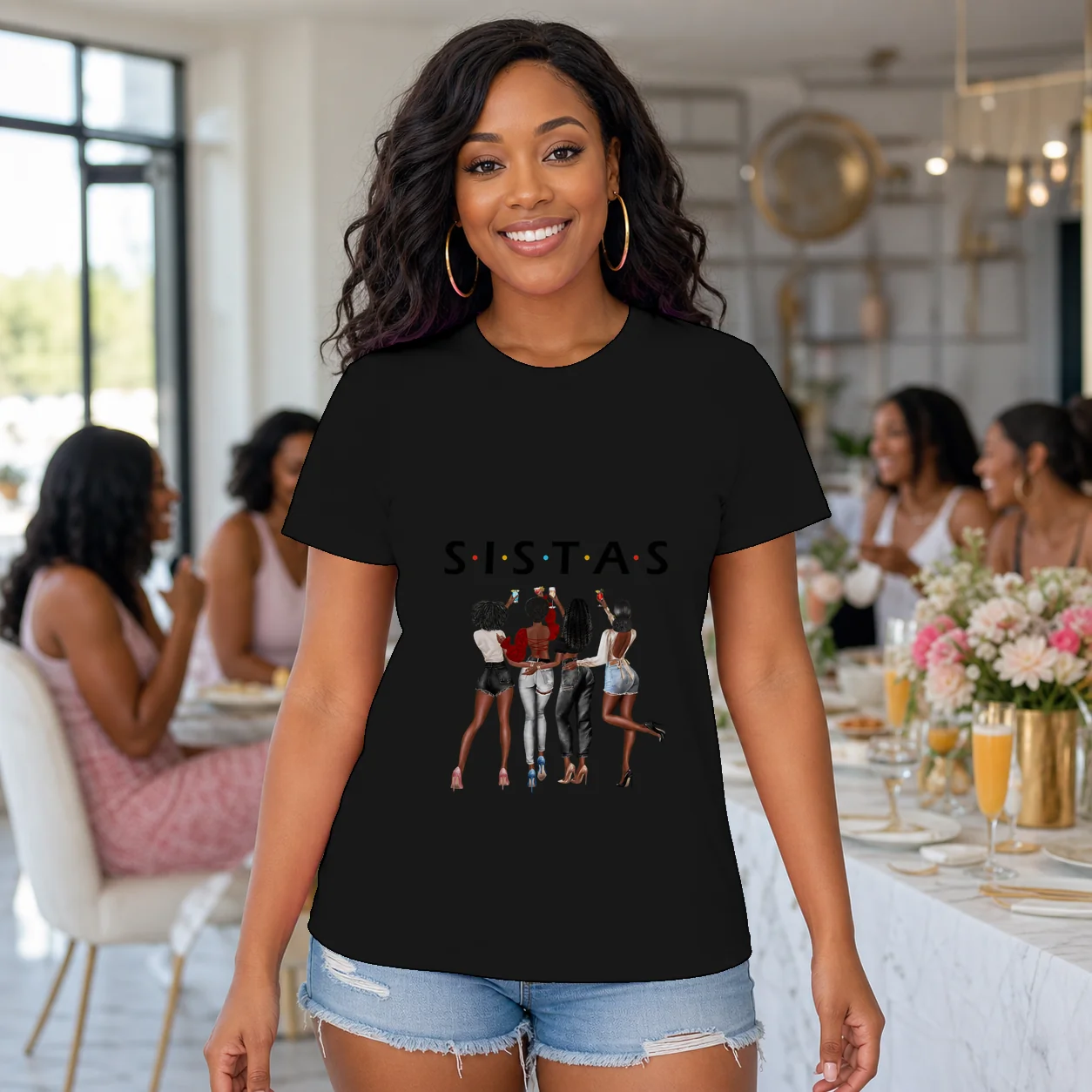 Black Sistas Sisterhood T-Shirt ? Black Women Friendship Gift