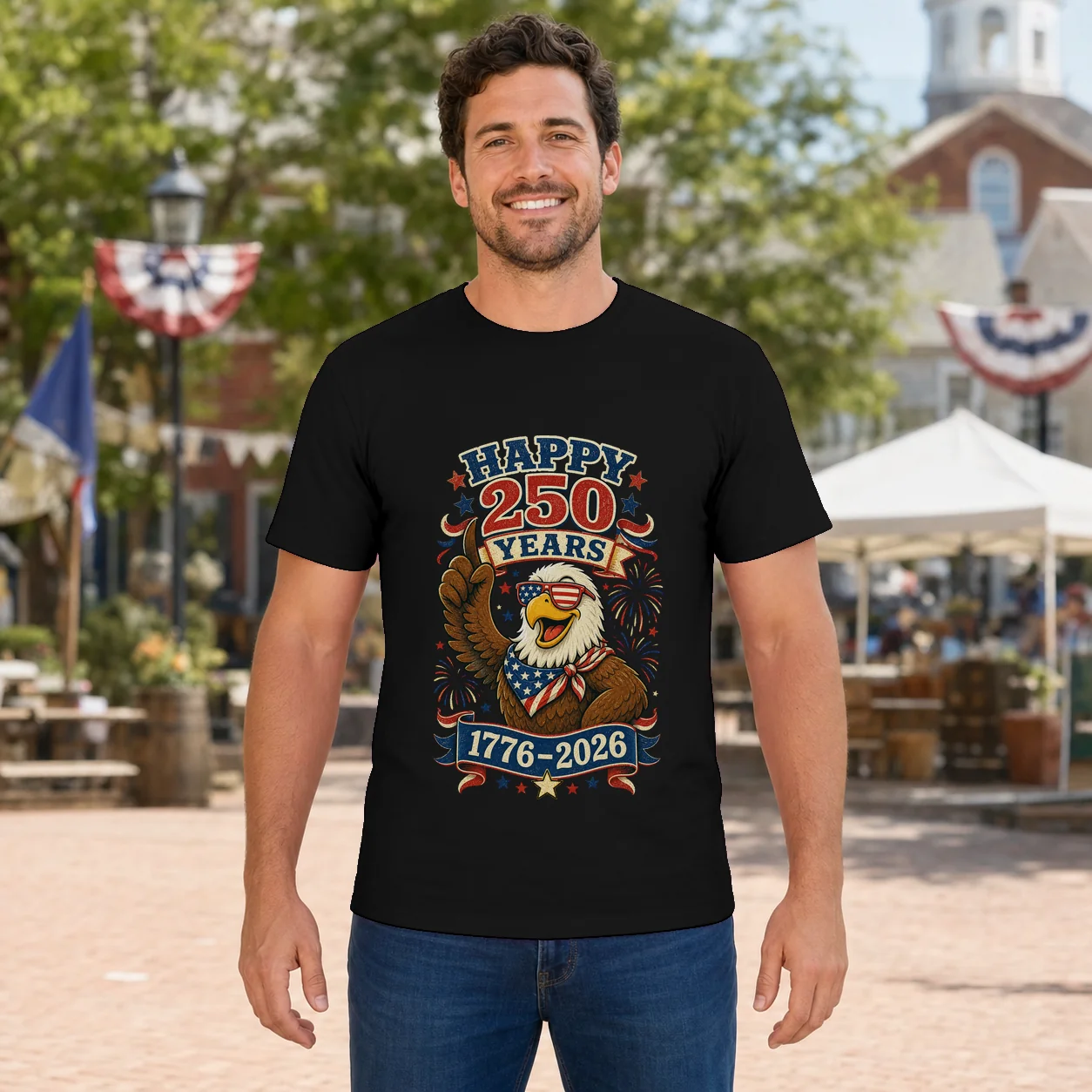 Funny Eagel 250 Years Happy - Shirt