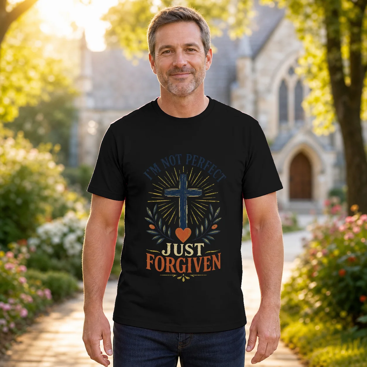 I'm Not Perfect Just Forgiven - Jesus Faith Gift - T-Shirt