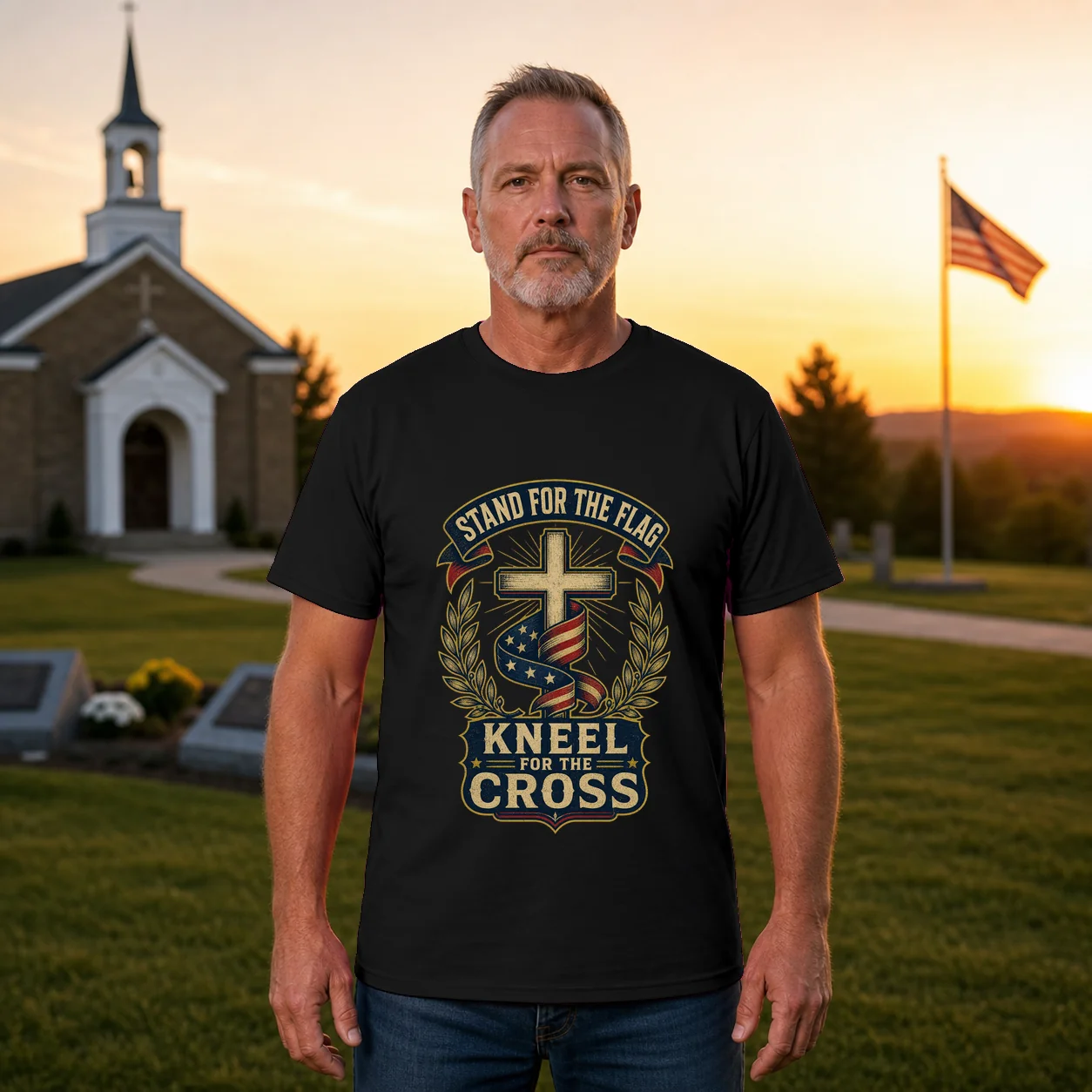 Stand For The Flag Kneel For The Cross - Shirt