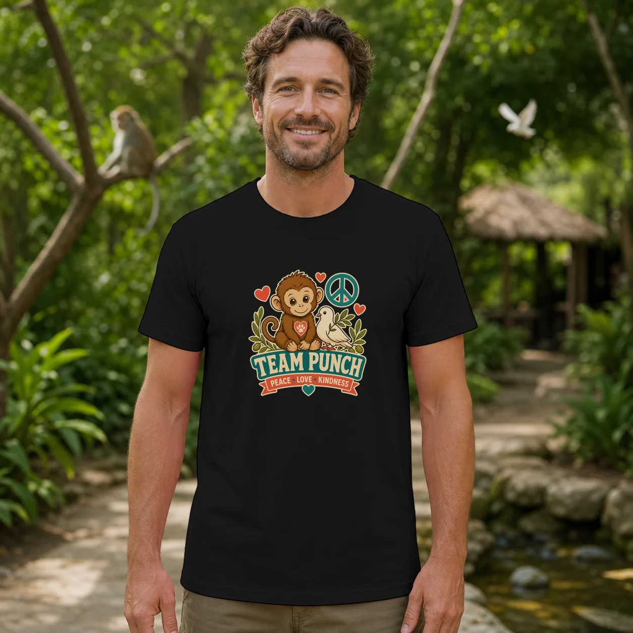 Team Punch - Punch Monkey Lovers, Animal Support, Peace Lovers - Shirt
