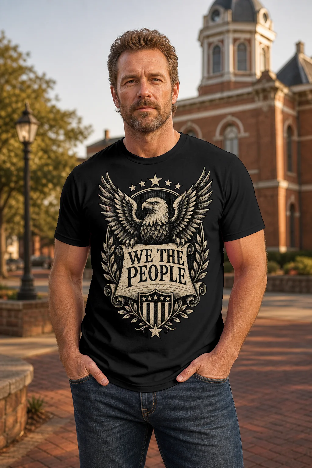 We The People Eagel Monochrome - Shirt