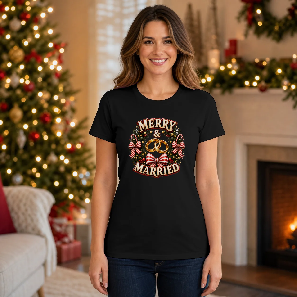 Merry and Married Christmas T-Shirt