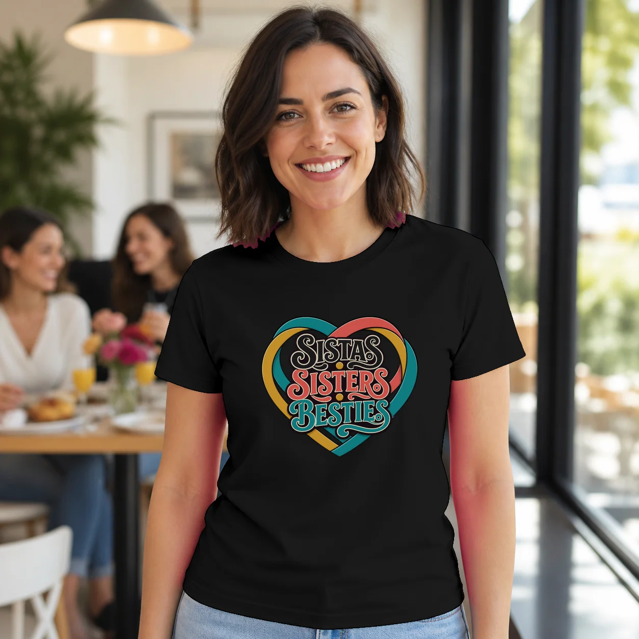 Sistas Sisters Besties Friendship T-Shirt