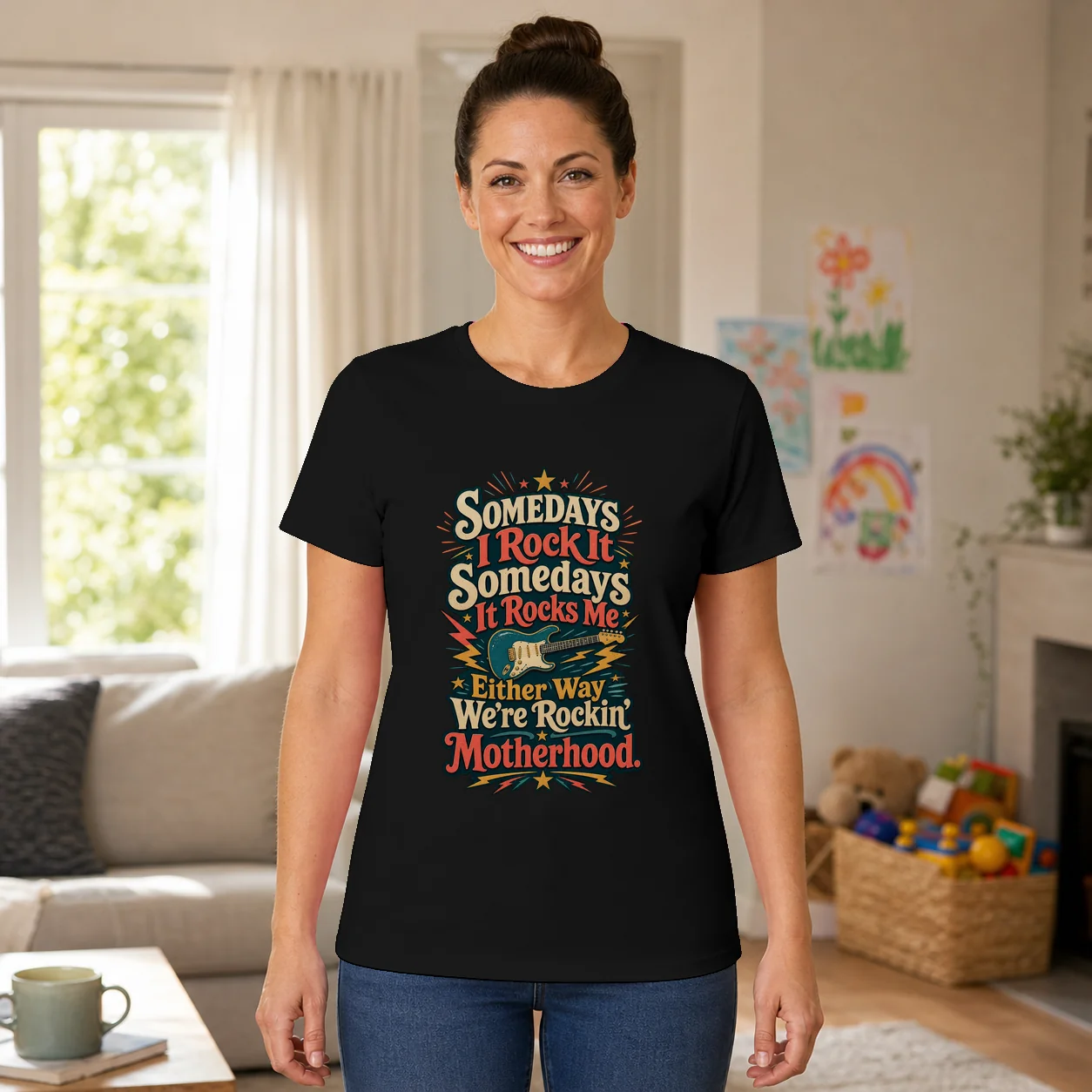 Some Days I Rock It Funny Motherhood T-Shirt